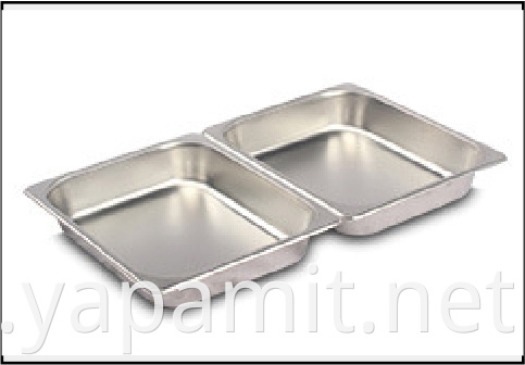 Stainless steel serving plate 2 grids